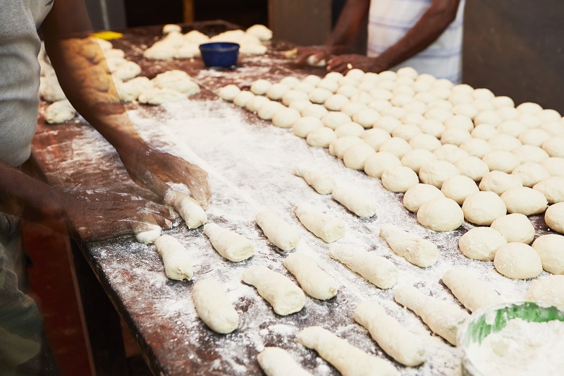 bakery, bread being made